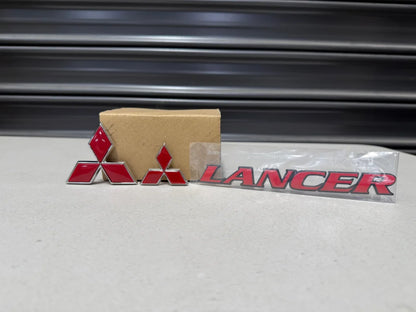 Front Grill Emblem / Lancer Rear Emblem and Rear Boot Emblem to suit Mitsubishi Lancer Evolution 6 & 6.5 TME Emblems