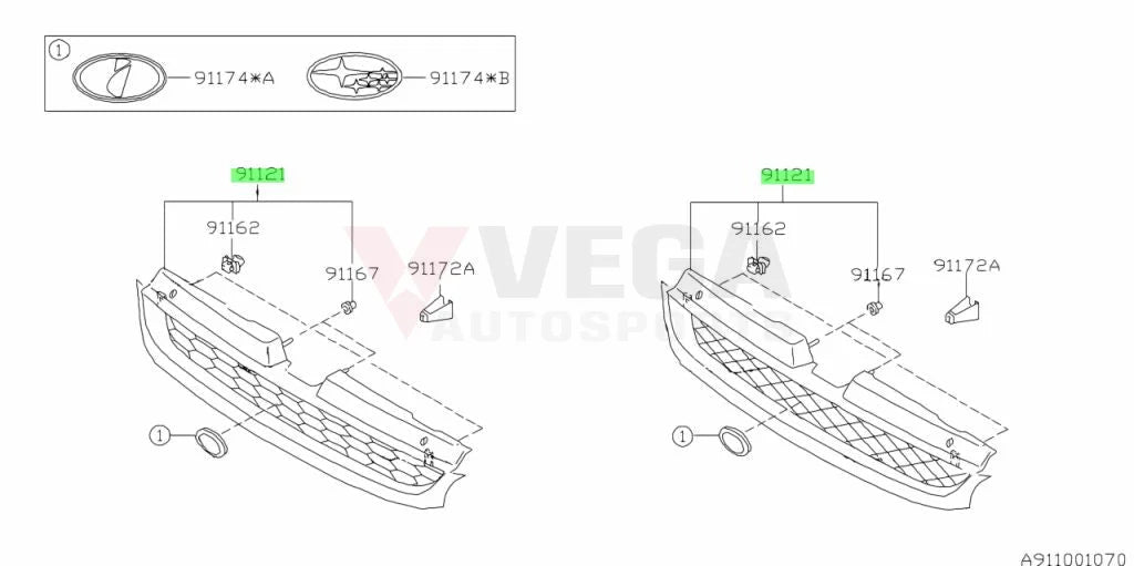 Front Grille Assembly To Suit Subaru Impreza Gc8 98-00 91065Fa200Nn Exterior