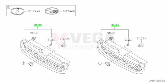 Front Grille Assembly To Suit Subaru Impreza Gc8 98-00 91065Fa200Nn Exterior