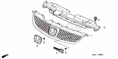 Front Grille Emblem To Suit Honda Civic Type R Ep3 75700-S5T-E11 Emblems Badges And Decals