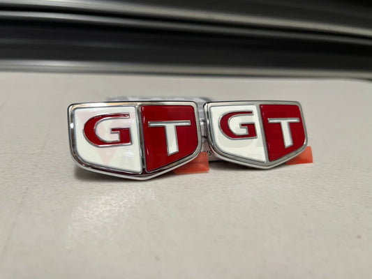 Front Gt Emblem Set (Rhs & Lhs) To Suit Nissan Skyline R33 Gts-T And Gts Models Emblems Badges