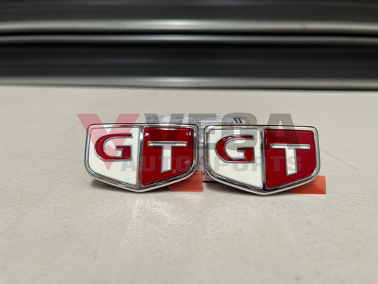 Front Gt Emblem Set (Rhs & Lhs) To Suit Nissan Skyline R33 Gts-T And Gts Models Emblems Badges