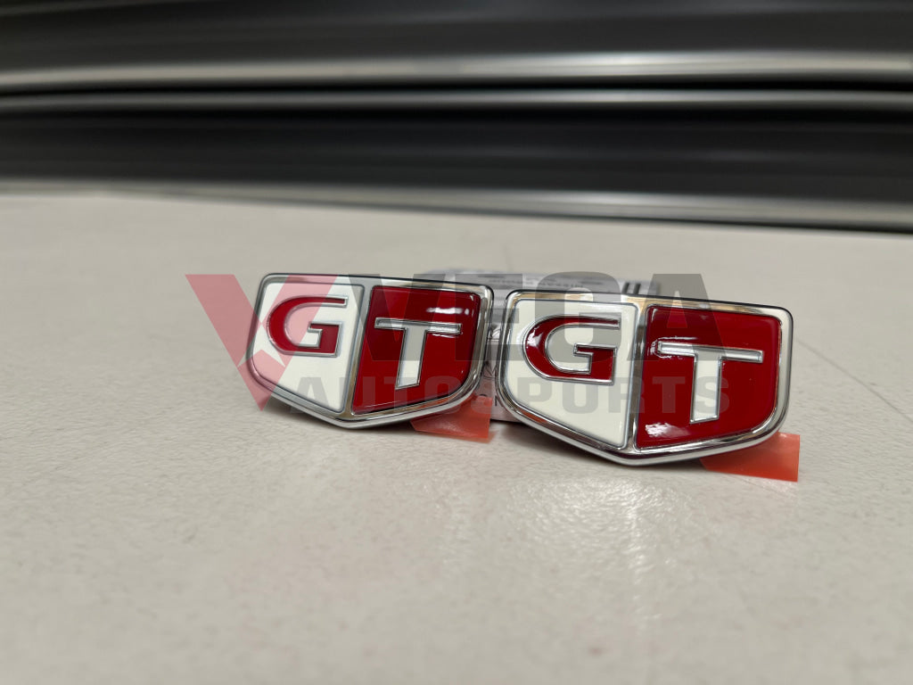 Front Gt Emblem Set (Rhs & Lhs) To Suit Nissan Skyline R33 Gts-T And Gts Models Emblems Badges