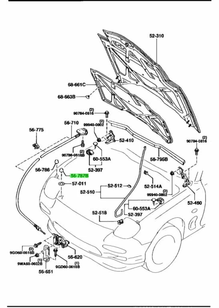 Front Hood Bump Stop To Suit Mazda Rx7 1988 - 1997 Fd Fc Model Fb01-56-787B Exterior