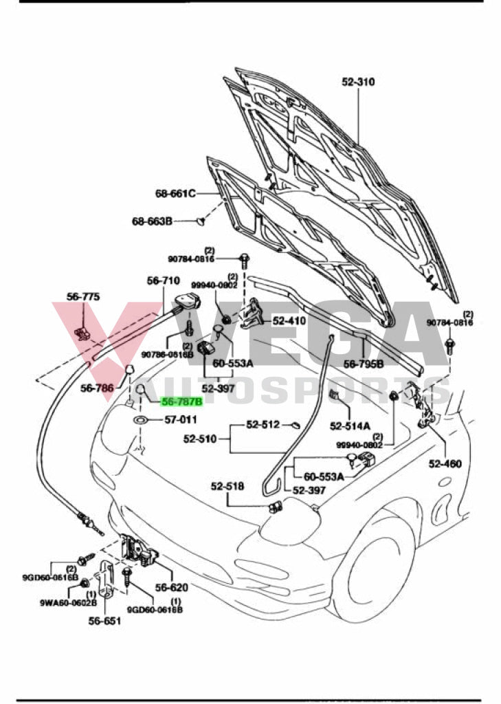 Front Hood Bump Stop To Suit Mazda Rx7 1988 - 1997 Fd Fc Model Fb01-56-787B Exterior