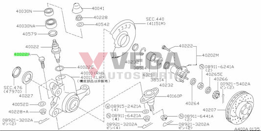 Front Knuckle Hub Bolt To Suit Nissan Skyline R32 / R33 R34 Models Silvia S13 S14 S15 180Sx -