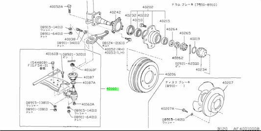Front Lower Ball Joint To Suit Datsun 1200 Ute B120 B122 B210 B310 Sunny Truck - 40160-H7400
