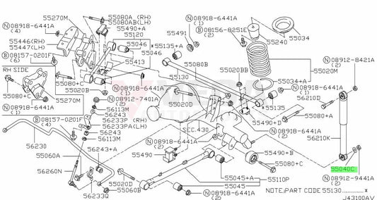 Front Lower Shock Mount Washer to suit Nissan Skyline R32 (All) 01311-01331 Nuts / Bolts / Screws