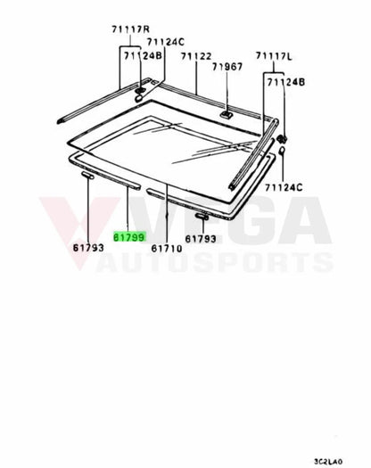 Rear Window Dam Seal To Suit Mitsubishi Lancer Evolution 7 / 8 9 Ct9A Mb292508 Body Mouldings Seals