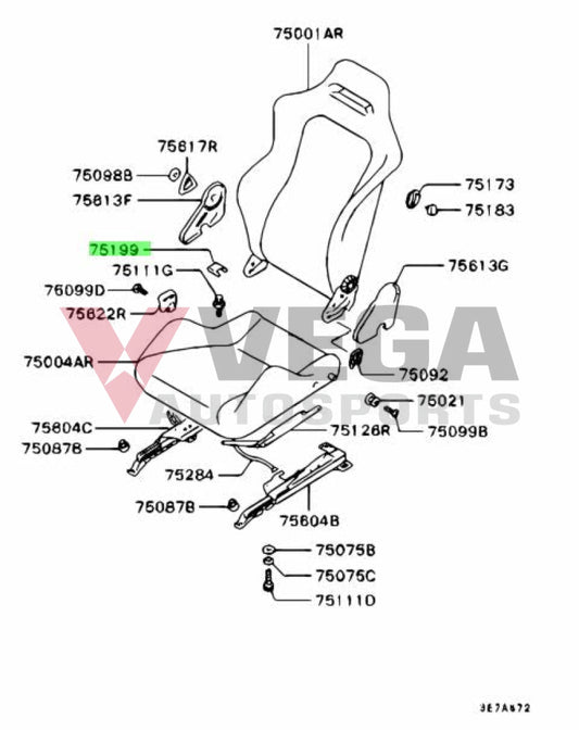 Front Seat Anchor Cover (Recaro) To Suit Mitsubishi Lancer Evolution 3-6 Mb960263