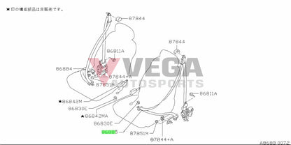 Front Seat Belt Tensioner Assembly Lhs To Suit Nissan Skyline R34 Gtr 86885-Aa120 Interior