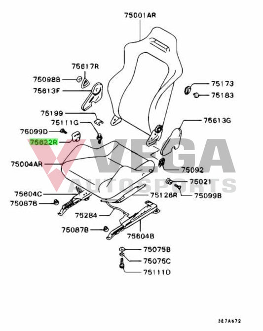 Front Seat Slide Adjuster Knob Rhs (Recaro) To Suit Mitsubishi Lancer Evolution 3-6 Mb728419