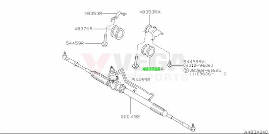 Front Steering Rack Bush (LHS) to suit Nissan Silvia S14 54445-65F00 Steering and Suspension