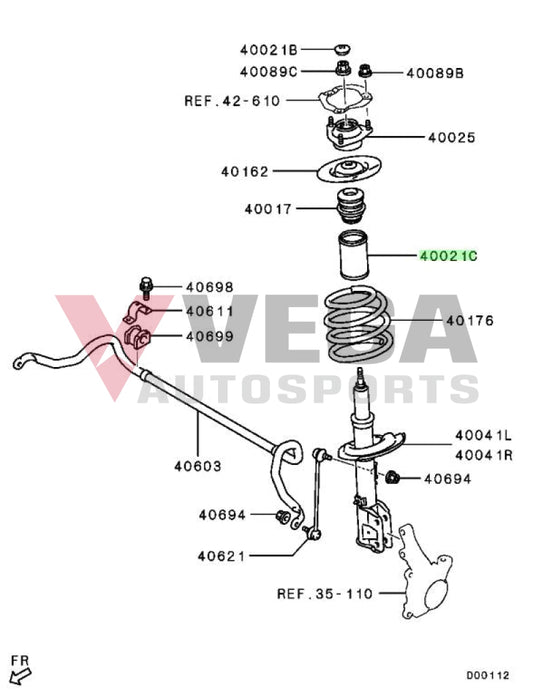 Front Strut Dust Cover to suit Mitsubishi Lancer Evolution 5 - 9 4060A646 Suspension