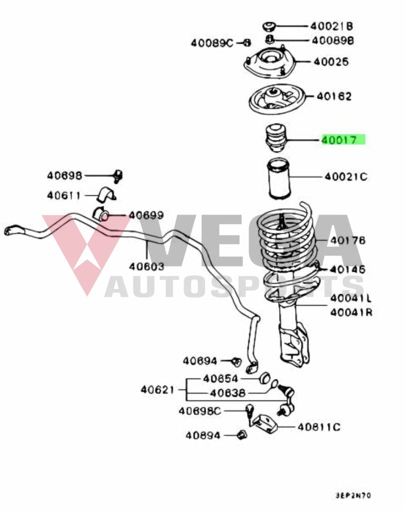 Front Suspension Struct Damper Set (2-Piece) To Suit Mitsubishi Lancer Evolution 5 -10 Mr510136