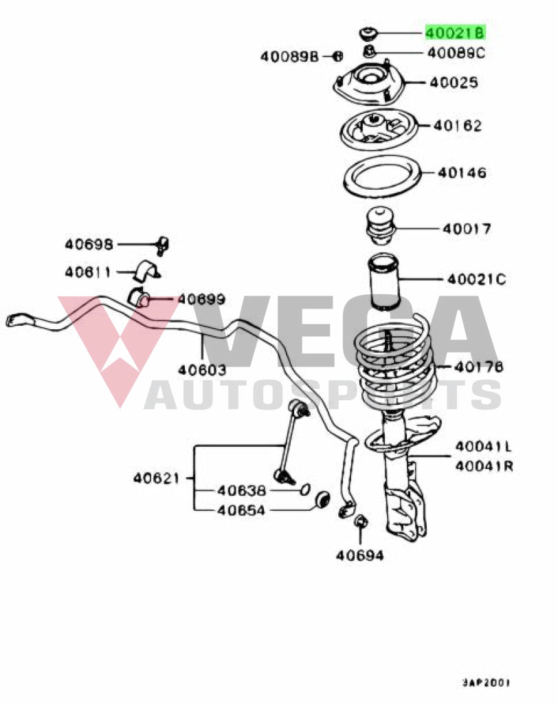 Front Suspension Upper Stut Top Cover to suit Mitsubishi Lancer Evolution 4 - 10 MB109960 Steering and Suspension