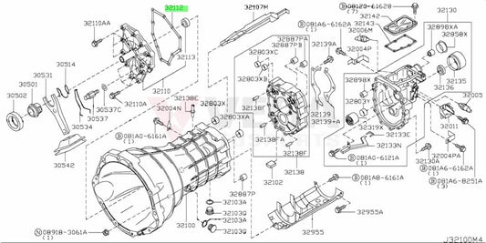 Front Transmission Cover Plate Gasket 6Mt To Suit Nissan Fairlady 350Z 370Z G35 G37 - 32112-Cd000