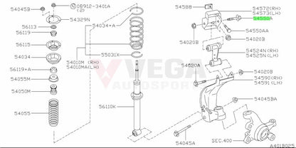 Front Upper Control Arm Long Bolt (Inner) to suit Nissan R32 Model (All) 54550-33P20 Nuts / Bolts / Screws