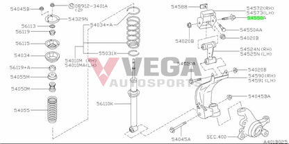 Front Upper Control Arm Long Bolt (Inner) to suit Nissan R32 Model (All) 54550-33P20 Nuts / Bolts / Screws