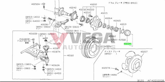 Front Wheel Bearing Cap (40Mm) To Suit Datsun 510 610 B210 210 B310 40234-28500 Brakes