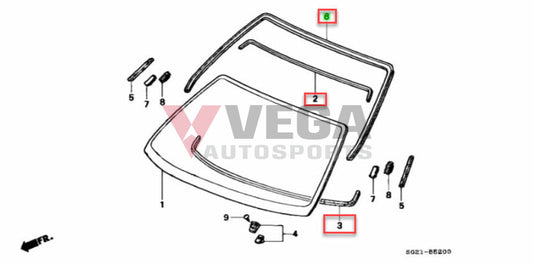 Front Windscreen Fitting Kit (6 2 3) To Suit Honda Civic Ek9 73150-S03-013 / 73128-S47-000