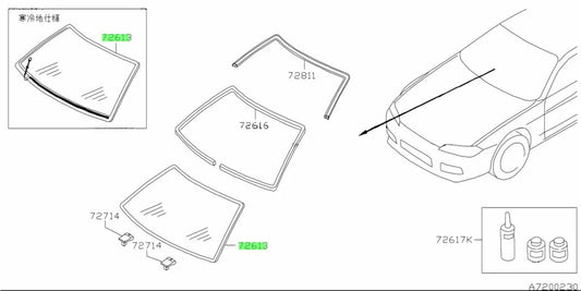 Front Windscreen Glass to suit Nissan Silvia S15 72712-85F00 Body Panels