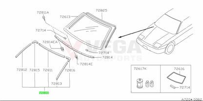 Front Windscreen Moulding Set To Suit Nissan Silvia S13 / 180Sx 72750-52F10 Body Mouldings Seals