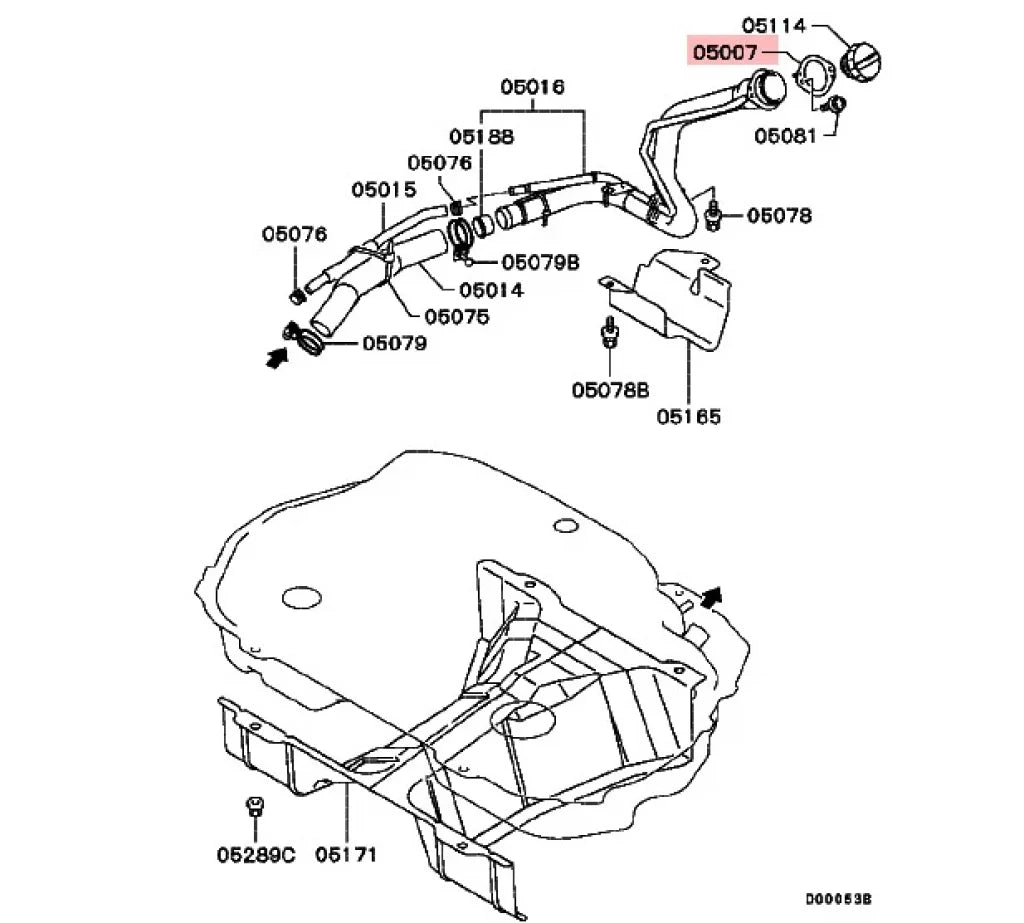 Fuel Filler Neck Gasket to suit Mitsubishi Lancer Evolution 6 - 9 17236W000P - Fuel
