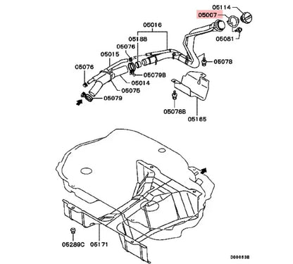 Fuel Filler Neck Gasket to suit Mitsubishi Lancer Evolution 6 - 9 17236W000P - Fuel