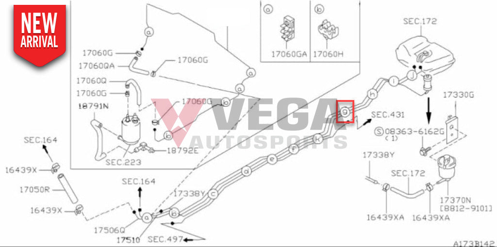 Fuel Line Clip (3-Line) To Suit Nissan Skyline R32 Models Silvia S13 / 180Sx 01561-00291