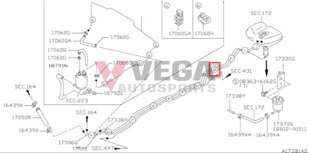 Fuel Line Clip (3-Line) To Suit Nissan Skyline R32 Models Silvia S13 / 180Sx 01561-00291