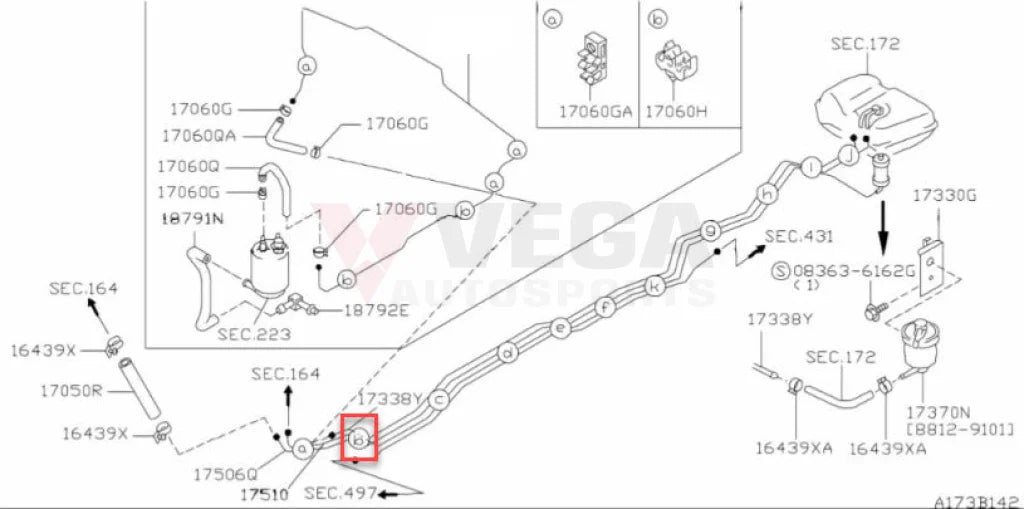 Fuel Line Clip (4-Line) To Suit Nissan Skyline R32 Models Silvia S13 / 180Sx 01561-00341