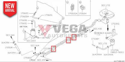 Fuel Line Clip (5-Line) To Suit Nissan Skyline R32 Models Silvia S13 / 180Sx 17561-37F00