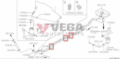 Fuel Line Clip (5-Line) To Suit Nissan Skyline R32 Models Silvia S13 / 180Sx 17561-37F00