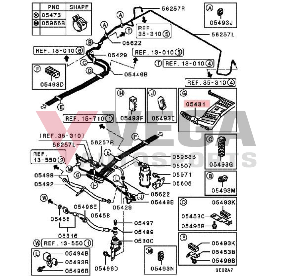 Fuel Pipe Protector To Suit Mitsubishi Lancer Evolution 5 / 6 Cp9A Exterior