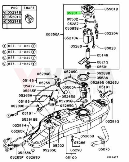 Fuel Sending Unit Gasket To Suit Mitsubishi Lancer Evolution 7 / 8 9 Ct9A Mn106046 Engine