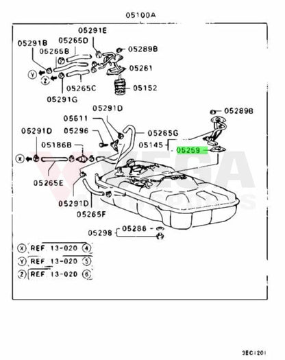 Fuel Tank Overflow Gauge Gasket To Suit Mitsubishi Lancer Evolution 7 / 8 9 Mb382513