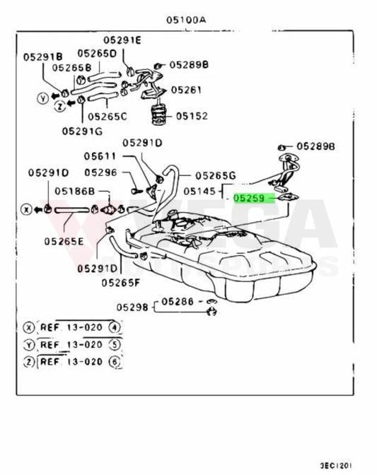 Fuel Tank Overflow Gauge Gasket To Suit Mitsubishi Lancer Evolution 7 / 8 9 Mb382513