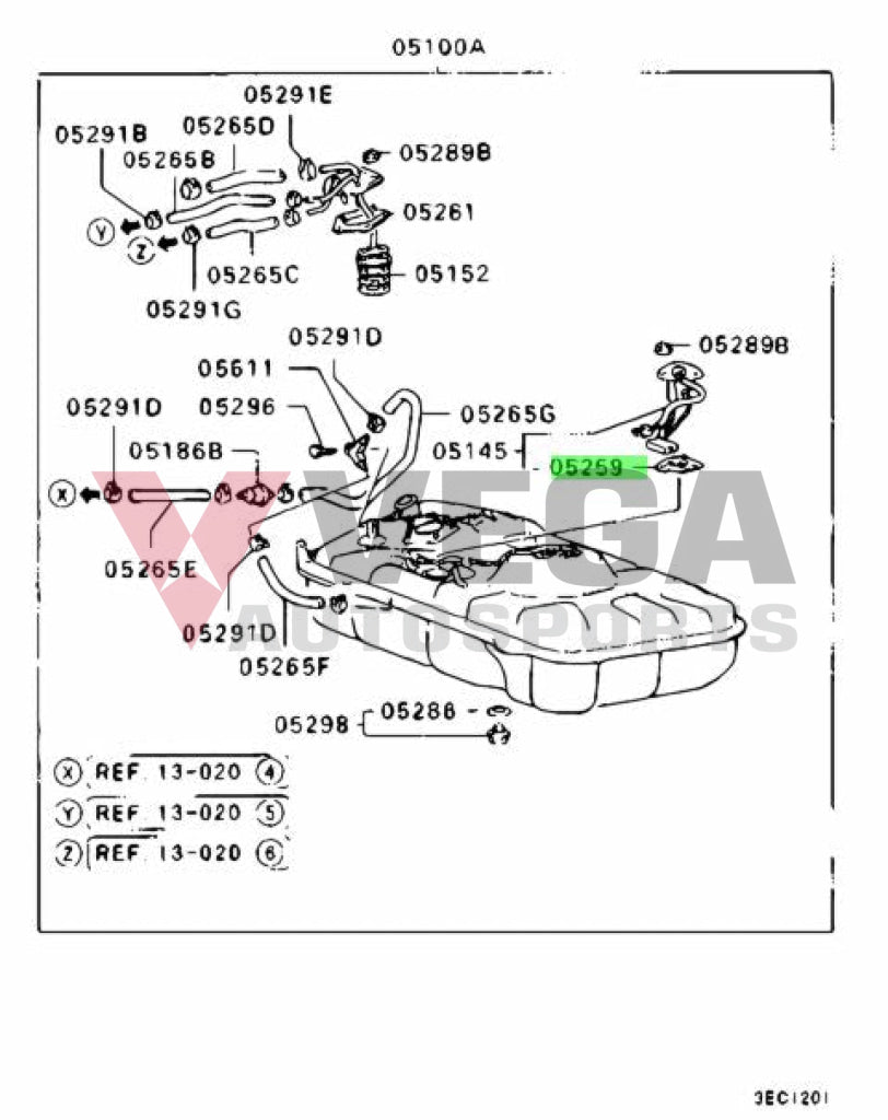 Fuel Tank Overflow Gauge Gasket To Suit Mitsubishi Lancer Evolution 7 / 8 9 Mb382513