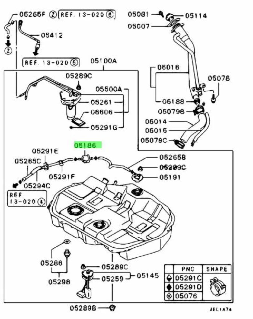 Fuel Tank Vapor Valve To Suit Mitsubishi Lancer Evolution 4 / 5 6 Mr239350