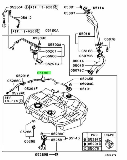 Fuel Tank Vapor Valve To Suit Mitsubishi Lancer Evolution 4 / 5 6 Mr239350