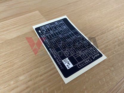 Fuse Block Label To Suit Nissan Silvia S15 Emblems Badges And Decals