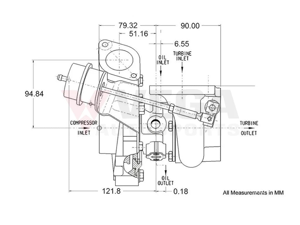GARRETT GT2859R TURBOCHARGER (AKA GTR -9'S) G836026-5002S to suit Nissan Skyline R32 GTR / R33 GTR / R34 GTR - Vega Autosports