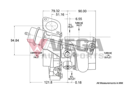 GARRETT GT2859R TURBOCHARGER (AKA GTR -9'S) G836026-5002S to suit Nissan Skyline R32 GTR / R33 GTR / R34 GTR - Vega Autosports