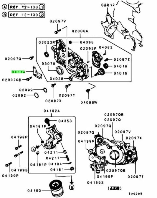 Gasket Oil Filter Bracket To Suit Mitsubishi Lancer Evolution 4 - 9 Md322522 Engine