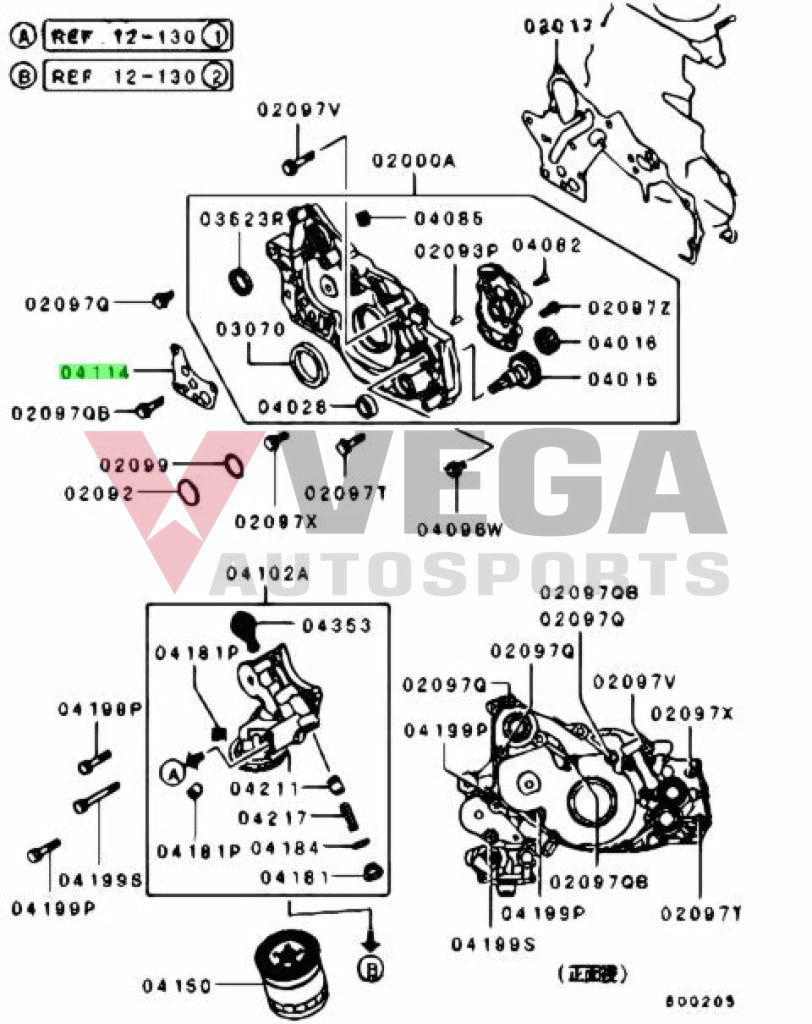 Gasket Oil Filter Bracket To Suit Mitsubishi Lancer Evolution 4 - 9 Md322522 Engine