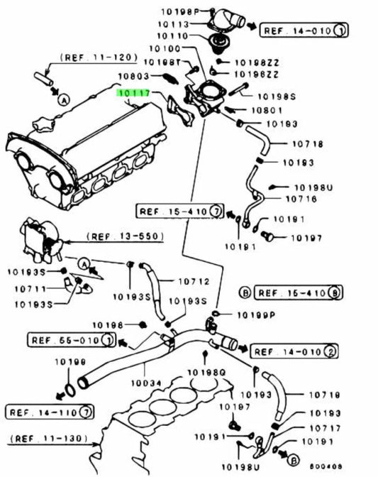 Gasket Thermostat Housing To Head Suit Mitsubishi Lancer Evolution 6-9 Md363254 Cooling