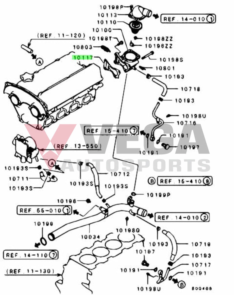 Gasket Thermostat Housing To Head Suit Mitsubishi Lancer Evolution 6-9 Md363254 Cooling