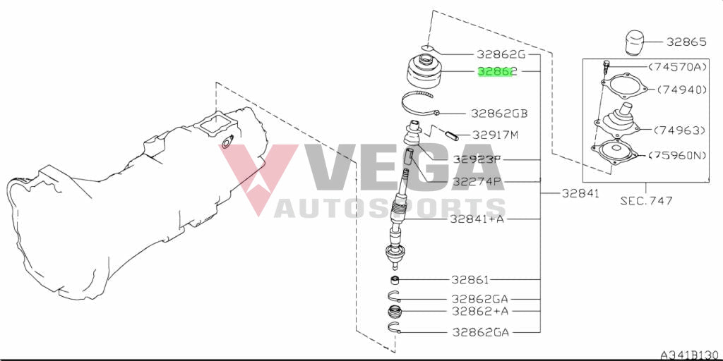 Gear Shifter Housing Boot To Suit Nissan R34 Gtr 32862-Aa400 Gearbox And Transmission