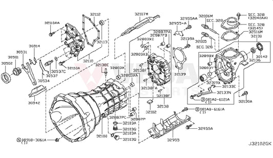 Gearbox Front Cover To Suit Nissan Fairlady 300Zx Z32 32110-30P01 And Transmission